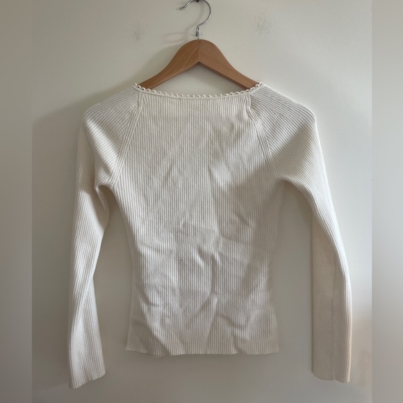 Sezane Cream Ribbed Sweater - Picture 5 of 5